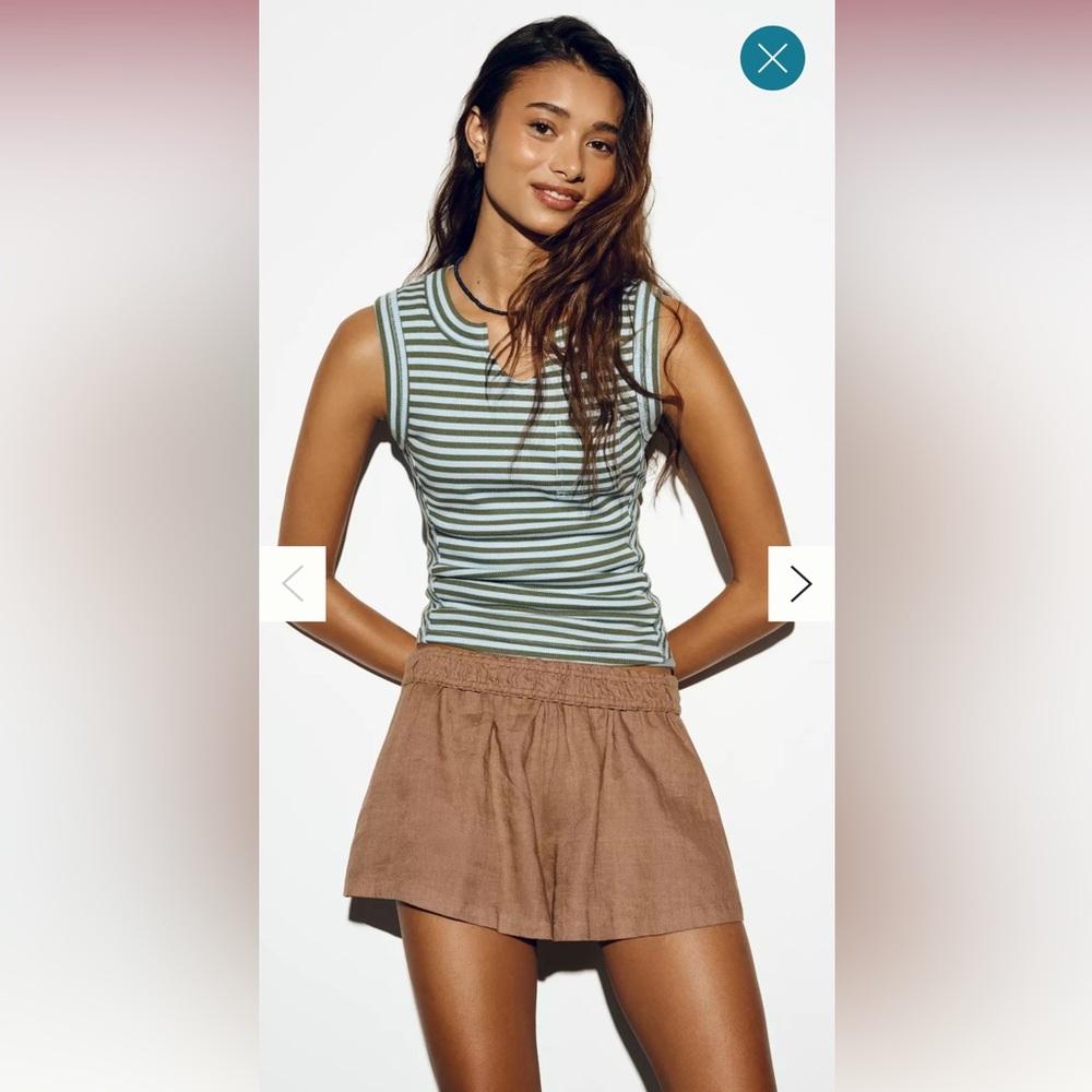 NWT🌷Anthropologie The Somerset Linen Short in “Mushroom”
